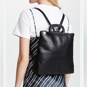 Clare V Marcelle Black Leather Backpack Bag